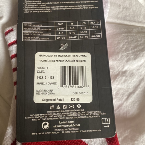 Brand new jumpman flight 12-15, 6-8, and 8-12 mens shoe size socks drifit - Picture 4 of 4